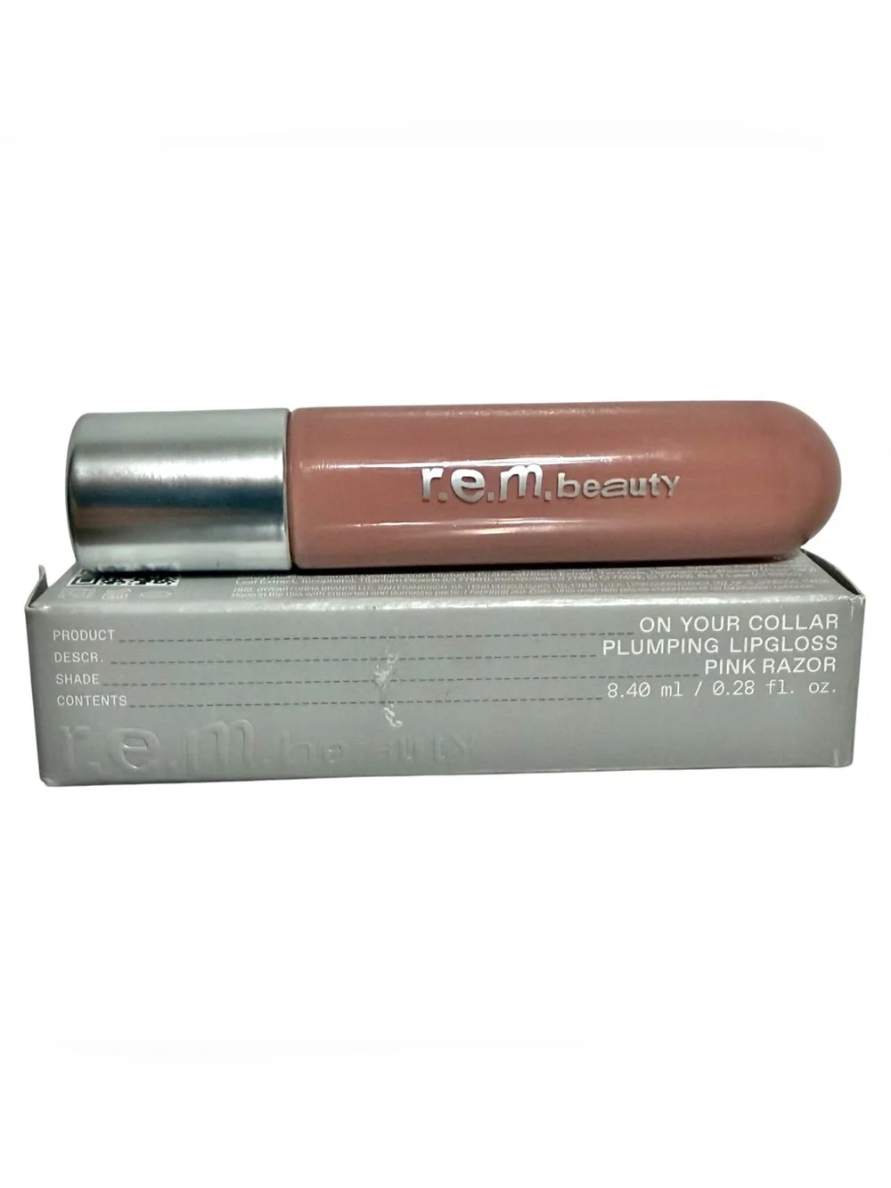 r.e.m beauty On Your Collar Plumping Lip Gloss PINK RAZOR - Full Size New in Box